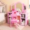 Kids Vanity Table and Chair Set with Removable Tri-Folding Mirror